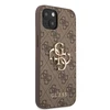 Guess PU 4G metalinis logotipo dėklas, skirtas iPhone 13 Brown