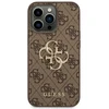 Guess PU 4G metalinio logotipo dėklas iPhone 14 Pro, rudas