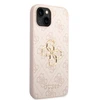 Guess PU 4G Metal Logo dėklas skirtas Apple iPhone 14 rožinės spalvos