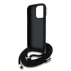 Guess PU 4G Metal Logo Crossbody Strap dėklas skirtas Apple iPhone 15 Pro Max rožinės spalvos