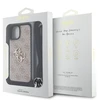 Guess PU 4G Metal Logo Crossbody Strap dėklas skirtas Apple iPhone 15 rožinės spalvos