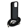Guess PU 4G Metal Logo Crossbody Strap dėklas skirtas Apple iPhone 16 Pro rožinės spalvos