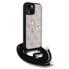 Guess PU 4G Metal Logo Crossbody Strap dėklas skirtas Apple iPhone 15 rožinės spalvos