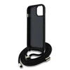 Guess PU 4G Metal Logo Crossbody Strap dėklas skirtas Apple iPhone 15 rožinės spalvos