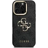 Guess PU 4G Metal Logo Stand Camera Frame dėklas skirtas Apple iPhone 16 Pro juodos spalvos