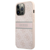 Dėklas GUHCP13L4GDPI Guess PU 4G Printed Stripe Case, skirtas iPhone 13 Pro, rožinis