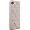 „Guess“ PU 4G Strass trikampio formos metalinis logotipo dėklas iPhone 16e, rožinis
