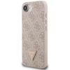 „Guess“ PU 4G Strass trikampio formos metalinis logotipo dėklas iPhone 16e, rožinis