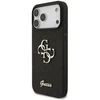 Guess PU Fixed Glitter 4G Metal Logo dėklas skirtas Apple iPhone 17 Pro Max juodos spalvos