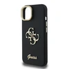 Guess PU Grained 4G Logo Stand Camera Frame dėklas skirtas Apple iPhone 15 juodos spalvos