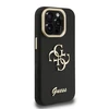 Guess PU Grained 4G Logo Stand Camera Frame dėklas skirtas Apple iPhone 15 Pro juodos spalvos