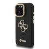 Guess PU Grained 4G Logo Stand Camera Frame dėklas skirtas Apple iPhone 15 Pro juodos spalvos