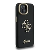 Guess PU Grained 4G Logo Stand Camera Frame dėklas skirtas Apple iPhone 15 juodos spalvos