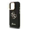 Guess PU Grained 4G Logo Stand Camera Frame dėklas skirtas Apple iPhone 15 Pro juodos spalvos
