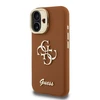 Guess PU Grained 4G Logo Stand Camera Frame dėklas skirtas Apple iPhone 16 rudos spalvos