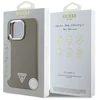 Guess PU Grained Triangle Logo Apple iPhone 16 Pro Max dėklas telefonui rudos spalvos