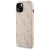 Guess PU Leather 4G Colored Ring Strap MagSafe dėklas skirtas Apple iPhone 14 rožinės spalvos