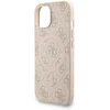 Guess PU Leather 4G Colored Ring Strap MagSafe dėklas skirtas Apple iPhone 14 rožinės spalvos