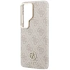 Dėklas Guess PU Leather 4G Strass Logo Gold Frame phone case for Samsung Galaxy S26 Ultra (S948) pink
