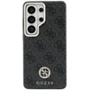 Dėklas Guess PU Leather 4G Strass Logo Gold Frame phone case for Samsung Galaxy S26 Ultra (S948) juodas