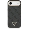 Guess PU Leather 4G Triangle Logo Gold Frame MagSafe dėklas skirtas Apple iPhone 17 Air juodos spalvos