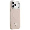 Guess PU Leather Triangle Logo MagSafe dėklas skirtas Apple iPhone 17 Pro rožinės spalvos