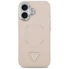 Guess PU Leather Triangle Logo MagSafe dėklas skirtas Apple iPhone 17 rožinės spalvos