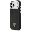 Guess PU Leather Triangle Logo MagSafe dėklas skirtas Apple iPhone 17 Pro Max juodos spalvos