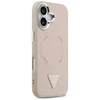 Guess PU Leather Triangle Logo MagSafe dėklas skirtas Apple iPhone 17 rožinės spalvos
