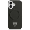 Guess PU Leather Triangle Logo MagSafe dėklas skirtas Apple iPhone 17 juodos spalvos