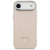 Guess PU Leather Triangle Logo MagSafe dėklas skirtas Apple iPhone Air rožinės spalvos
