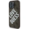 Guess PU Leather 4G Big Love Logo MagSafe Apple iPhone 16 Pro Max dėklas telefonui rudos spalvos