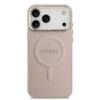 Guess PU Saffiano MagSafe dėklas skirtas Apple iPhone 17 Pro rožinės spalvos