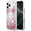 Guess Resin Bottom Glitter MagSafe dėklas skirtas Apple iPhone 17 Pro Max rožinės spalvos