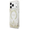 Guess Resin Bottom Glitter MagSafe dėklas skirtas Apple iPhone 17 Pro aukso spalvos