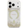 Guess Resin Bottom Glitter MagSafe dėklas skirtas Apple iPhone 17 Pro aukso spalvos