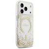 Guess Resin Bottom Glitter MagSafe dėklas skirtas Apple iPhone 17 Pro aukso spalvos