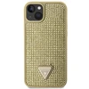 Apple iPhone 14 Guess dėklas Rhinestone Triangle (GUHCP14SHDGTPD) aukso spalvos