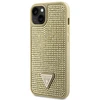 Apple iPhone 14 Guess dėklas Rhinestone Triangle (GUHCP14SHDGTPD) aukso spalvos