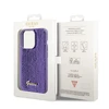 Guess GUHCP14XPSFDGSU Apple iPhone 14 Pro Max 6.7″ violetinės spalvos kietas dėklas Sequin Script Metal