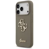 Guess Silicone Big 4G Script dėklas skirtas Apple iPhone 17 Pro Max rudos spalvos