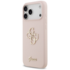 Guess Silicone Big 4G Script dėklas skirtas Apple iPhone 17 Pro Max rožinės spalvos