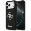 Guess Silicone Big 4G Script dėklas skirtas Apple iPhone 17 Pro Max juodos spalvos
