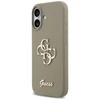 Guess Silicone Big 4G Script dėklas skirtas Apple iPhone 17 rudos spalvos