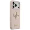 Guess Silicone Big 4G Script dėklas skirtas Apple iPhone 17 Pro rožinės spalvos