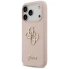 Guess Silicone Big 4G Script dėklas skirtas Apple iPhone 17 Pro rožinės spalvos