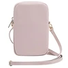 Guess PU Grained 4G Metal Logo Wallet Phone Bag Zipper rožinės spalvos