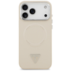 Guess Triangle Logo MagSafe dėklas skirtas Apple iPhone 17 Pro Max rusvai gelsvas