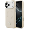 Guess Triangle Logo MagSafe dėklas skirtas Apple iPhone 17 Pro Max rusvai gelsvas