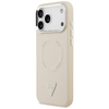 Guess Triangle Logo MagSafe dėklas skirtas Apple iPhone 17 Pro Max rusvai gelsvas